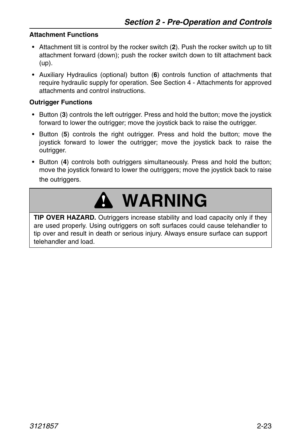 Warning | JLG 4017 Operator Manual User Manual | Page 47 / 120