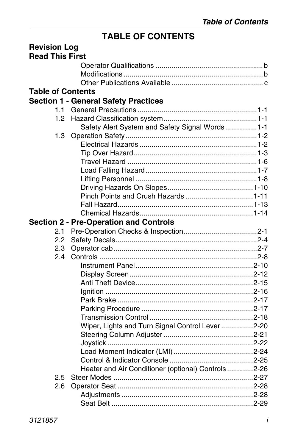 JLG 4017 Operator Manual User Manual | Page 7 / 120
