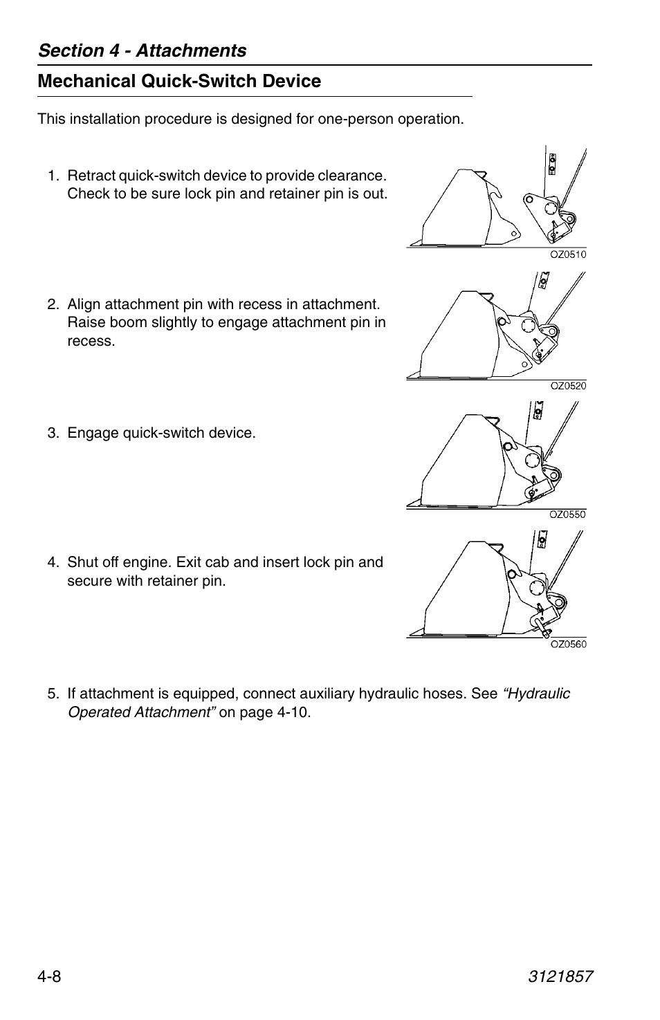 Mechanical quick-switch device, Mechanical quick-switch device -8 | JLG 4017 Operator Manual User Manual | Page 74 / 120