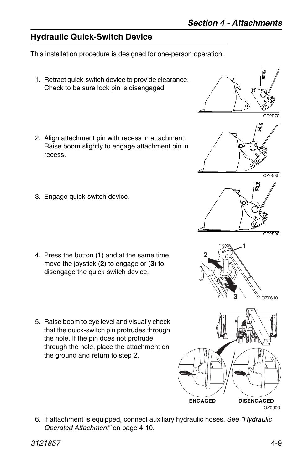 Hydraulic quick-switch device, Hydraulic quick-switch device -9 | JLG 4017 Operator Manual User Manual | Page 75 / 120