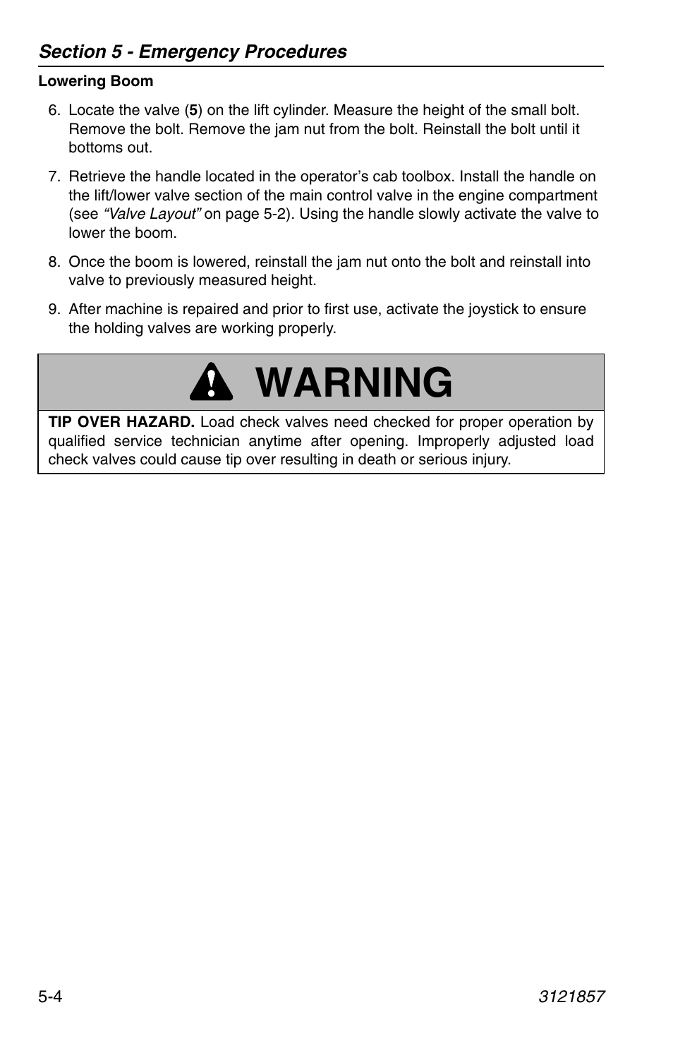 Warning | JLG 4017 Operator Manual User Manual | Page 90 / 120