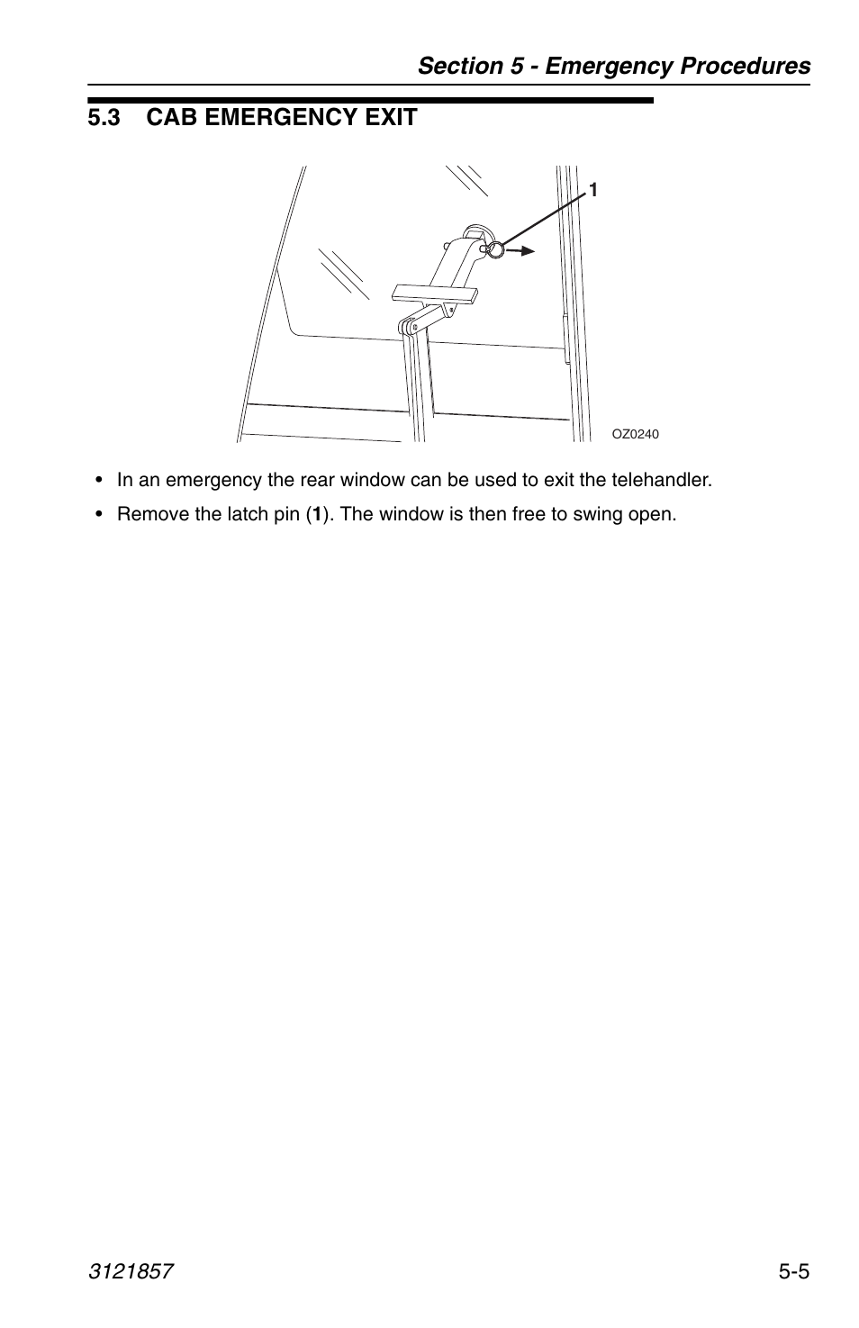 3 cab emergency exit, 3 cab emergency exit -5 | JLG 4017 Operator Manual User Manual | Page 91 / 120