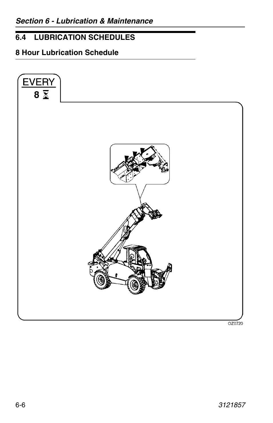 4 lubrication schedules, 8 hour lubrication schedule, 4 lubrication schedules -6 | 8 hour lubrication schedule -6 | JLG 4017 Operator Manual User Manual | Page 98 / 120