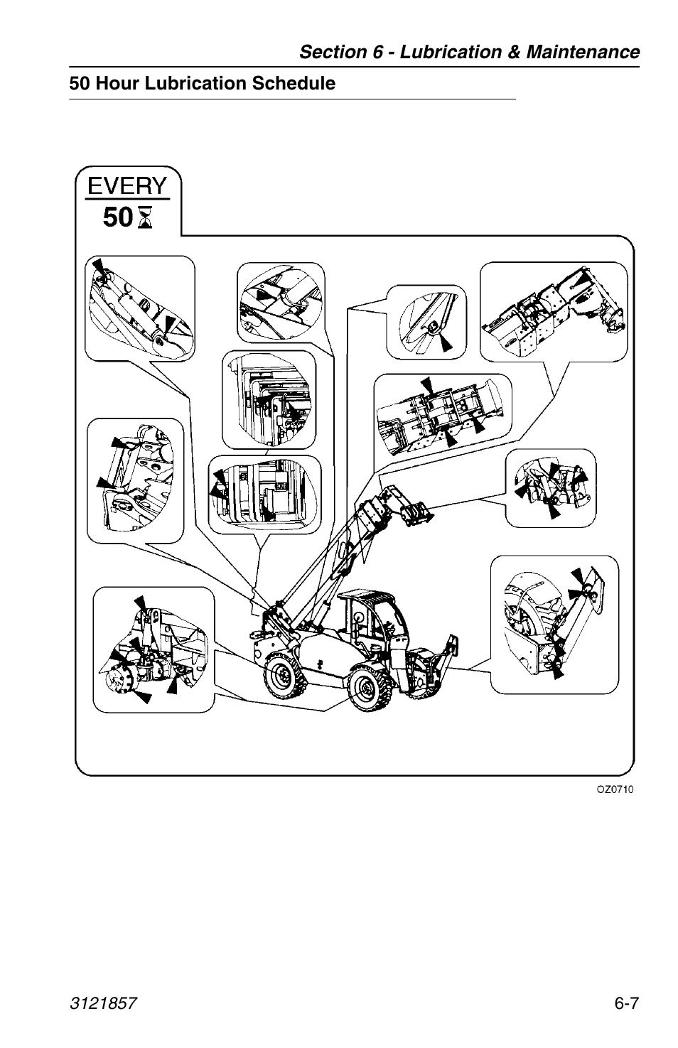 50 hour lubrication schedule, 50 hour lubrication schedule -7 | JLG 4017 Operator Manual User Manual | Page 99 / 120