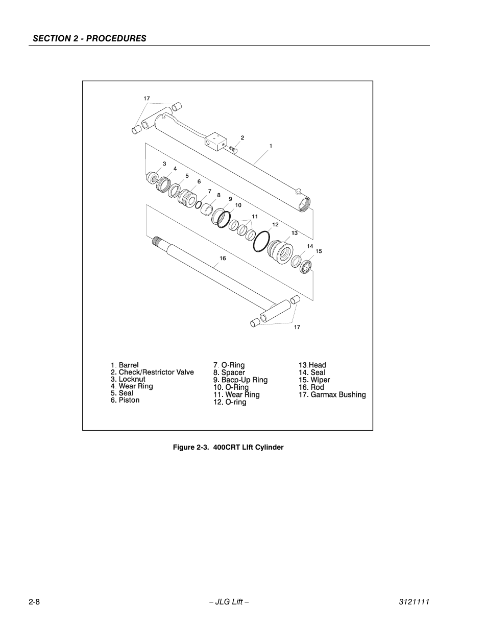 400crt lift cylinder -8 | JLG 400CRT ANSI Service Manual User Manual | Page 22 / 58
