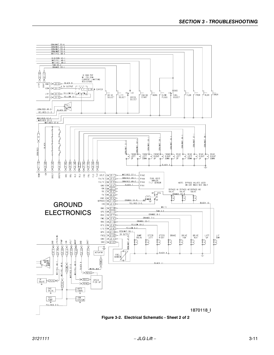 Electrical schematic - sheet 2 of 2 -11, Ground electronics | JLG 400CRT ANSI Service Manual User Manual | Page 53 / 58