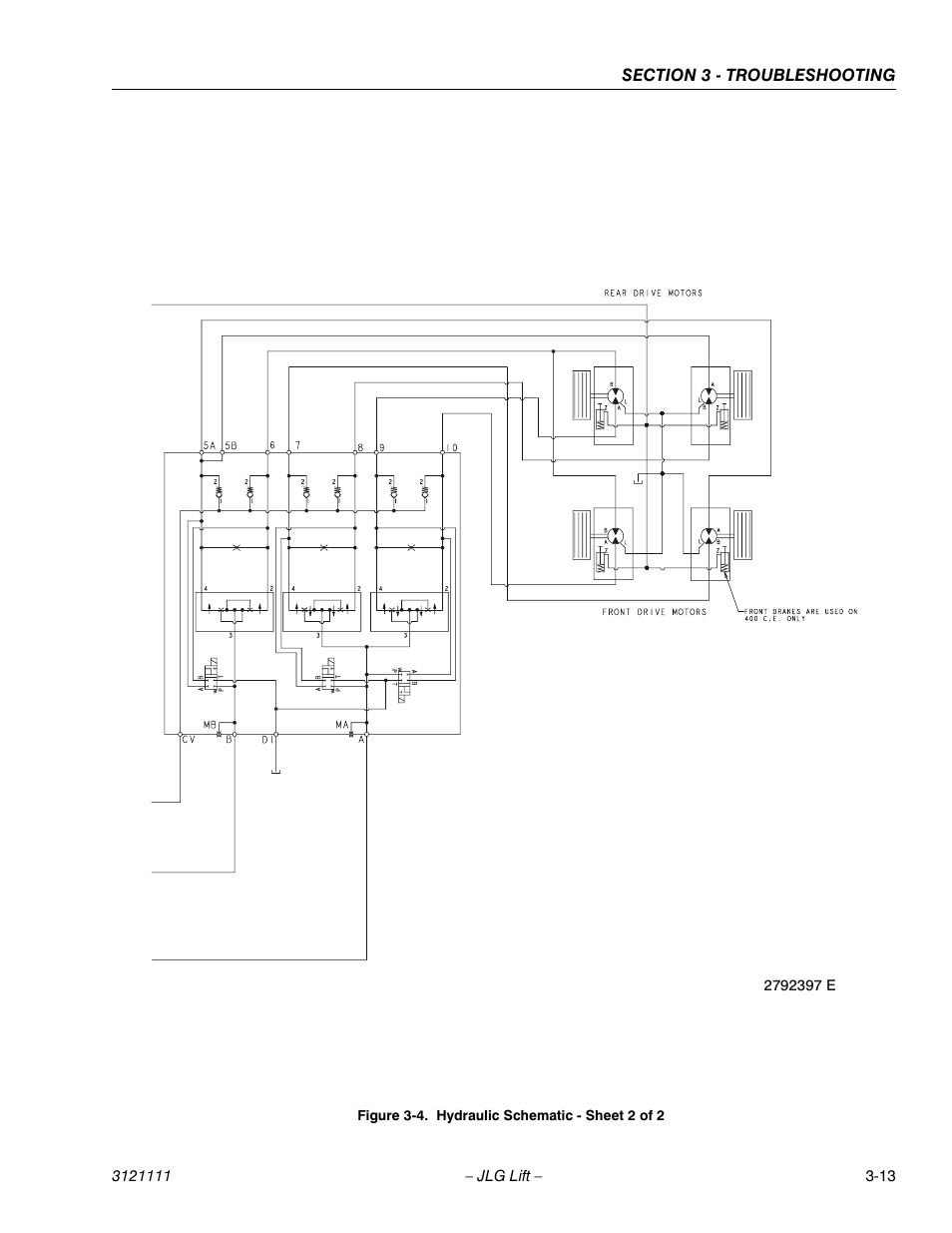 Hydraulic schematic - sheet 2 of 2 -13 | JLG 400CRT ANSI Service Manual User Manual | Page 55 / 58