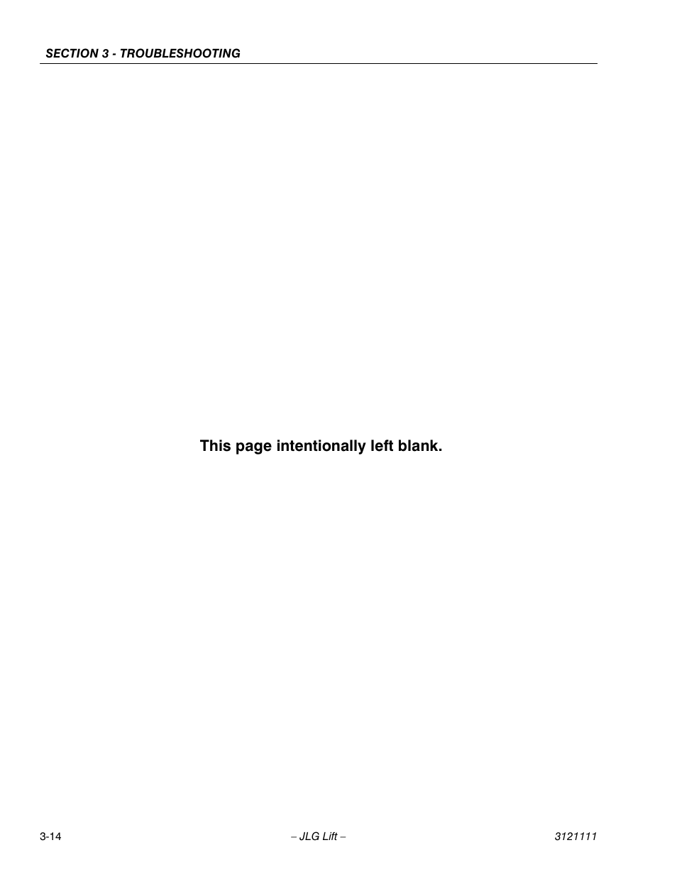 This page intentionally left blank | JLG 400CRT ANSI Service Manual User Manual | Page 56 / 58