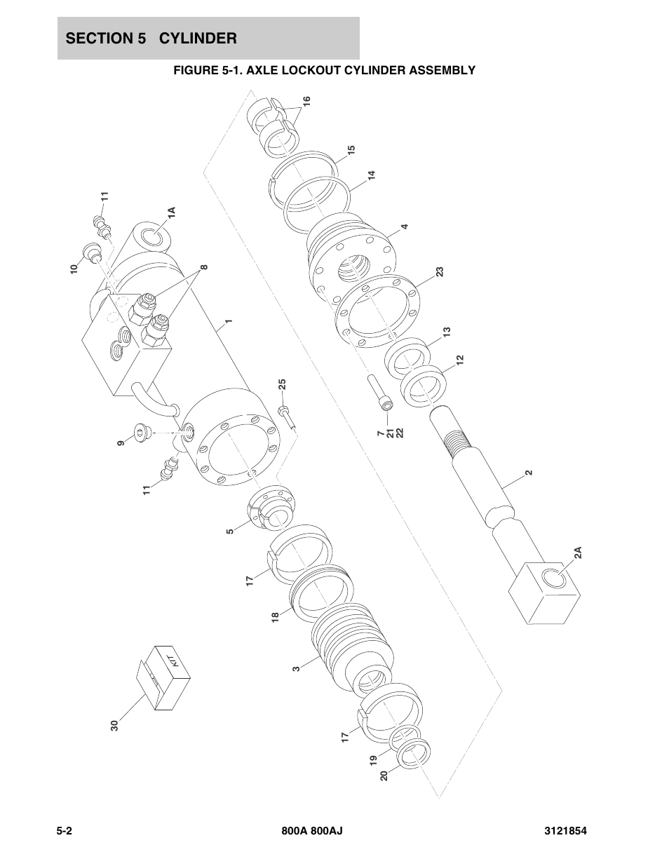 Figure 5-1. axle lockout cylinder assembly | JLG 800A_AJ Parts Manual User Manual | Page 220 / 350