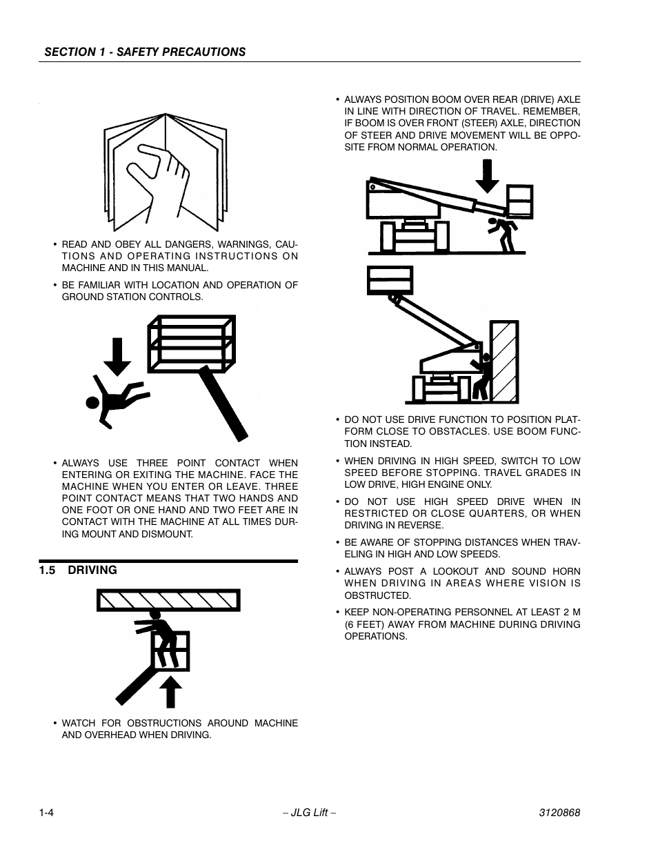 5 driving, Driving -4 | JLG 450AJ Operator Manual User Manual | Page 12 / 68