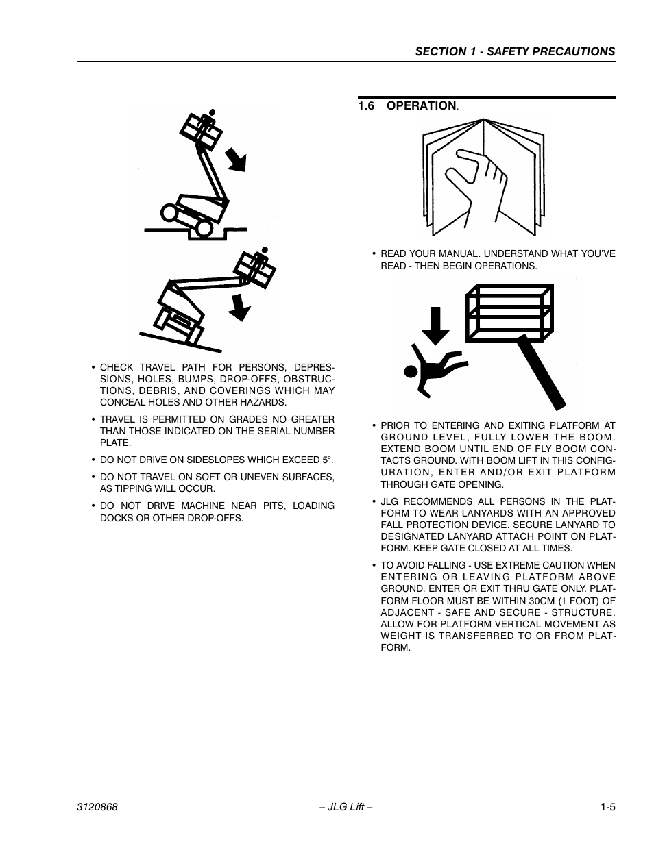 6 operation, Operation -5 | JLG 450AJ Operator Manual User Manual | Page 13 / 68