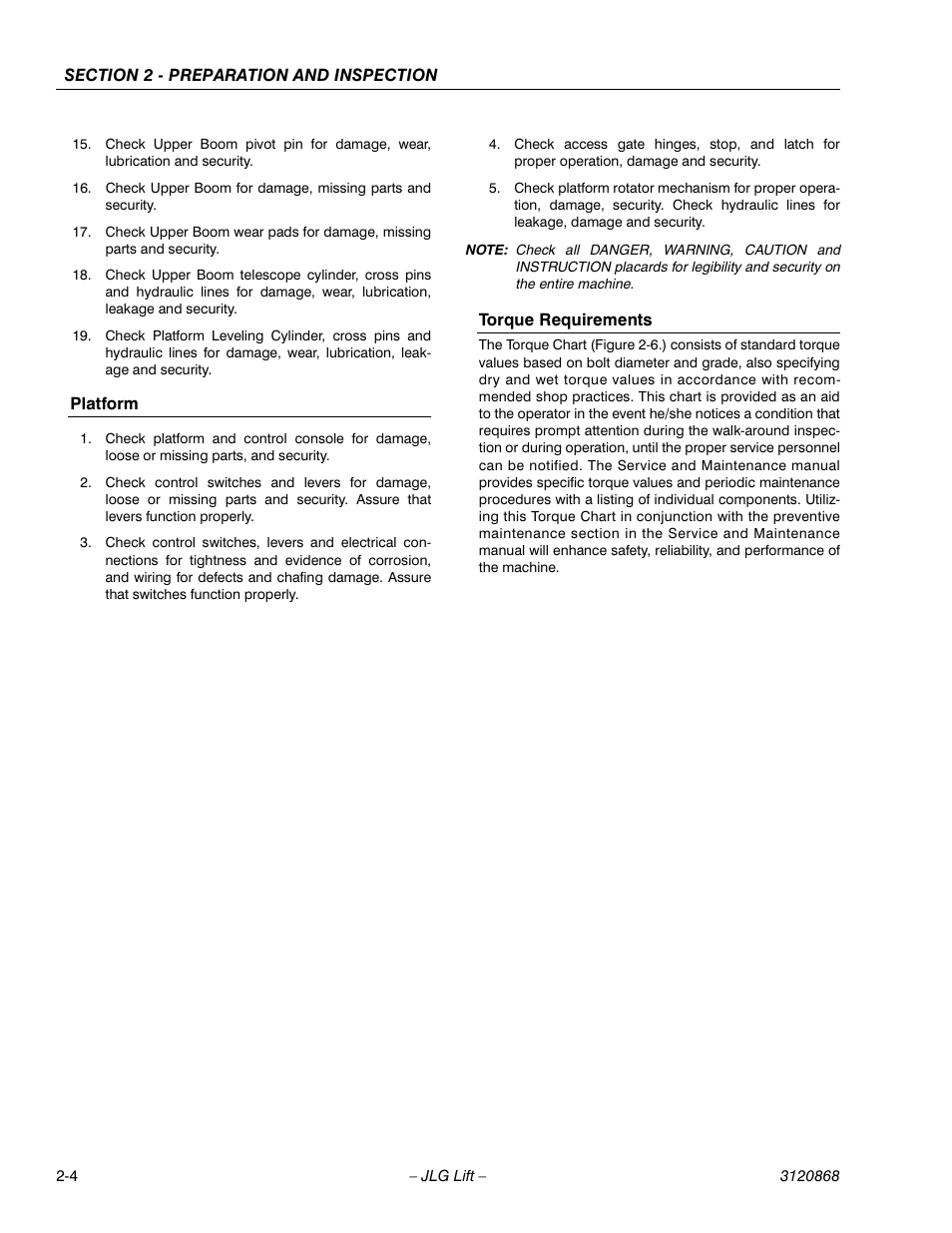 JLG 450AJ Operator Manual User Manual | Page 20 / 68