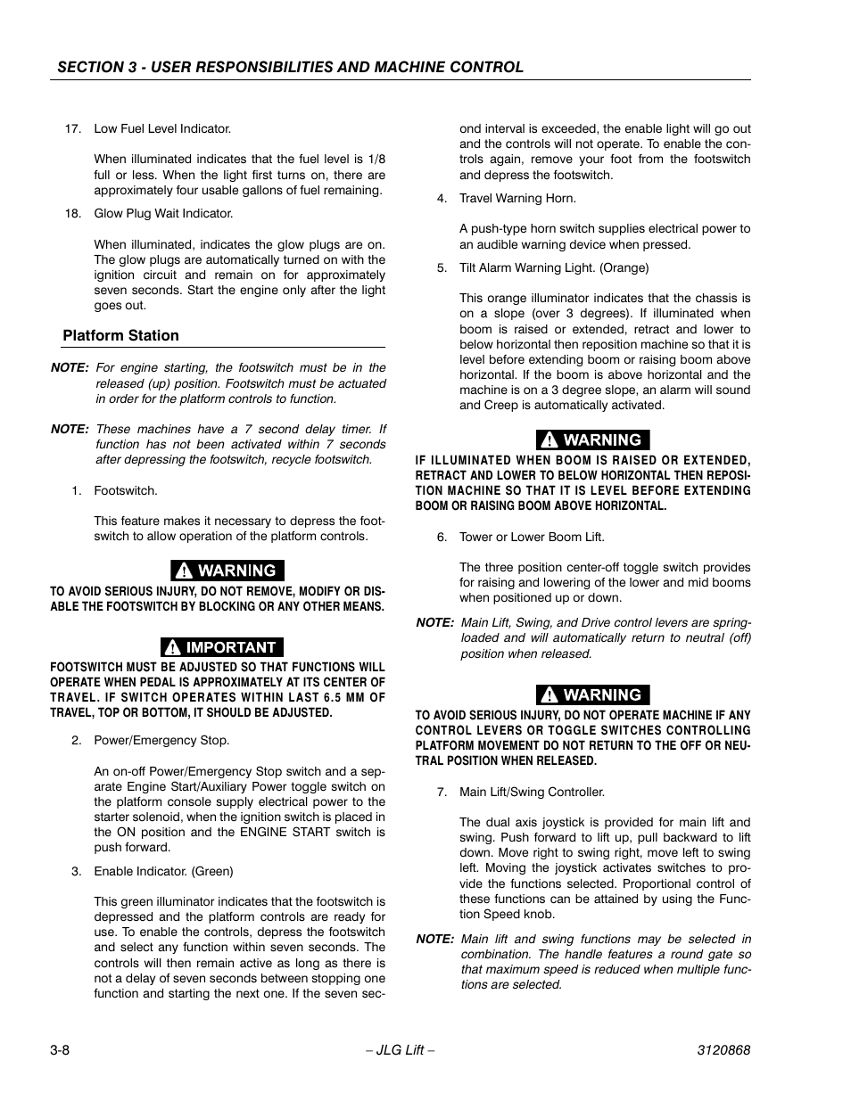 JLG 450AJ Operator Manual User Manual | Page 38 / 68