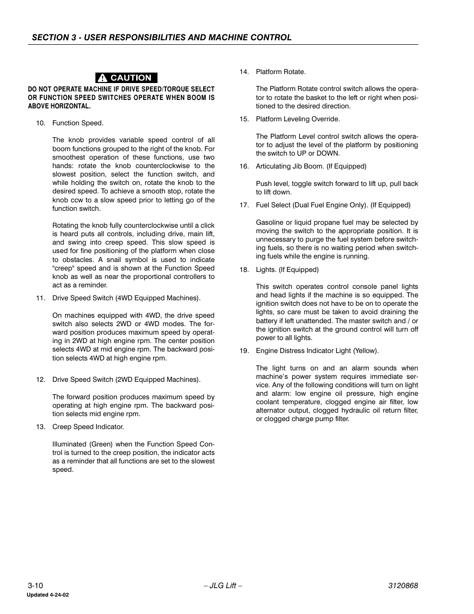 JLG 450AJ Operator Manual User Manual | Page 40 / 68