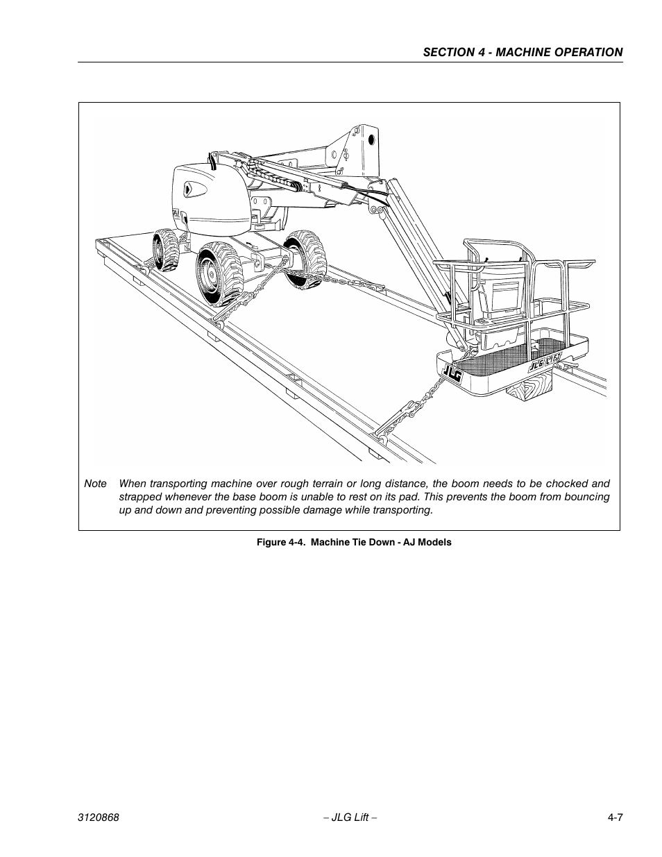 Machine tie down - aj models -7 | JLG 450AJ Operator Manual User Manual | Page 53 / 68