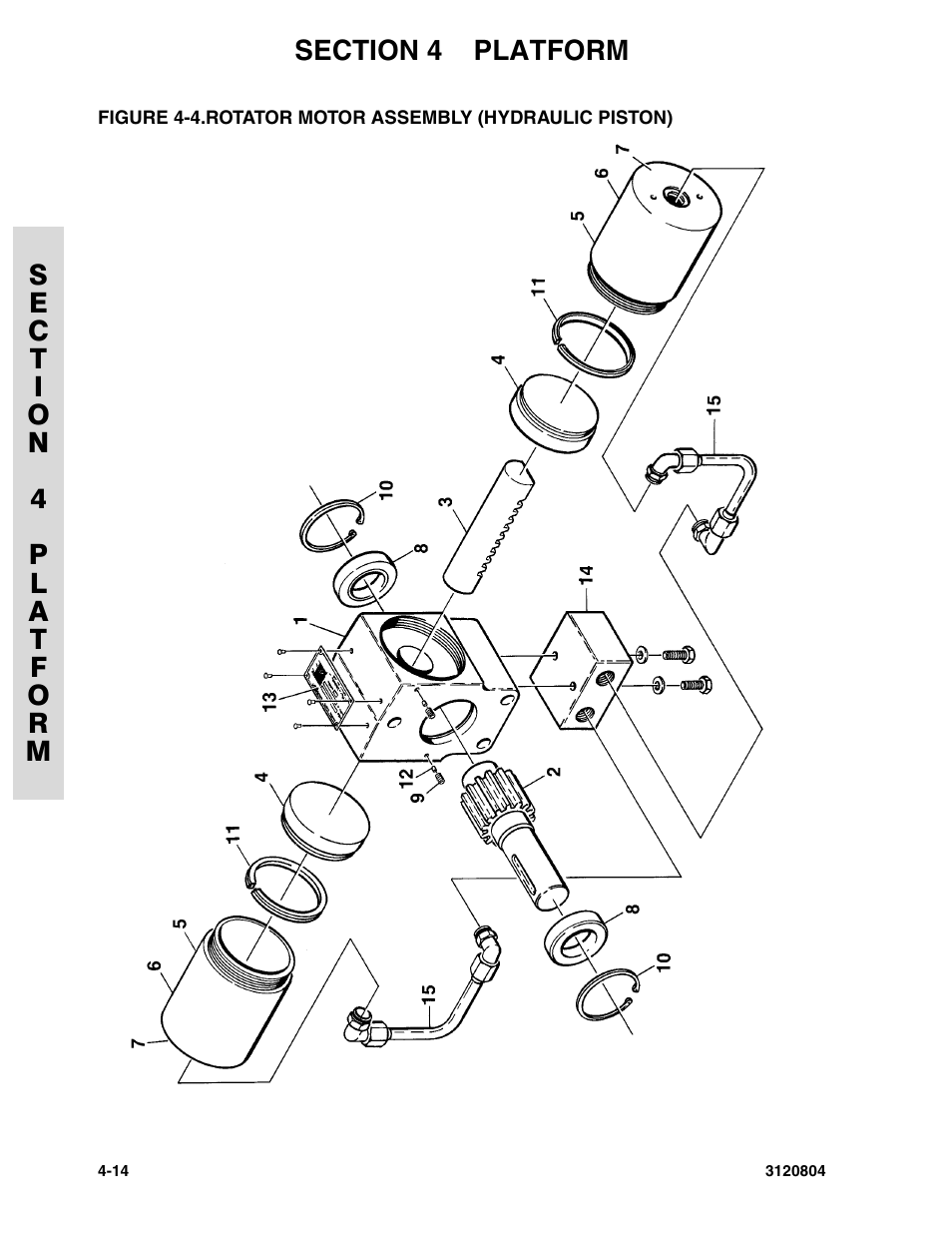 Rotator motor assembly (hydraulic piston) -14 | JLG 34HA Parts Manual User Manual | Page 168 / 288