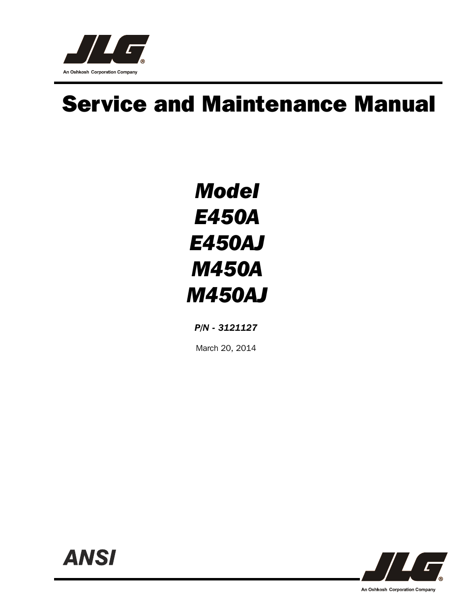 JLG M450 ANSI Service Manual User Manual | 258 pages