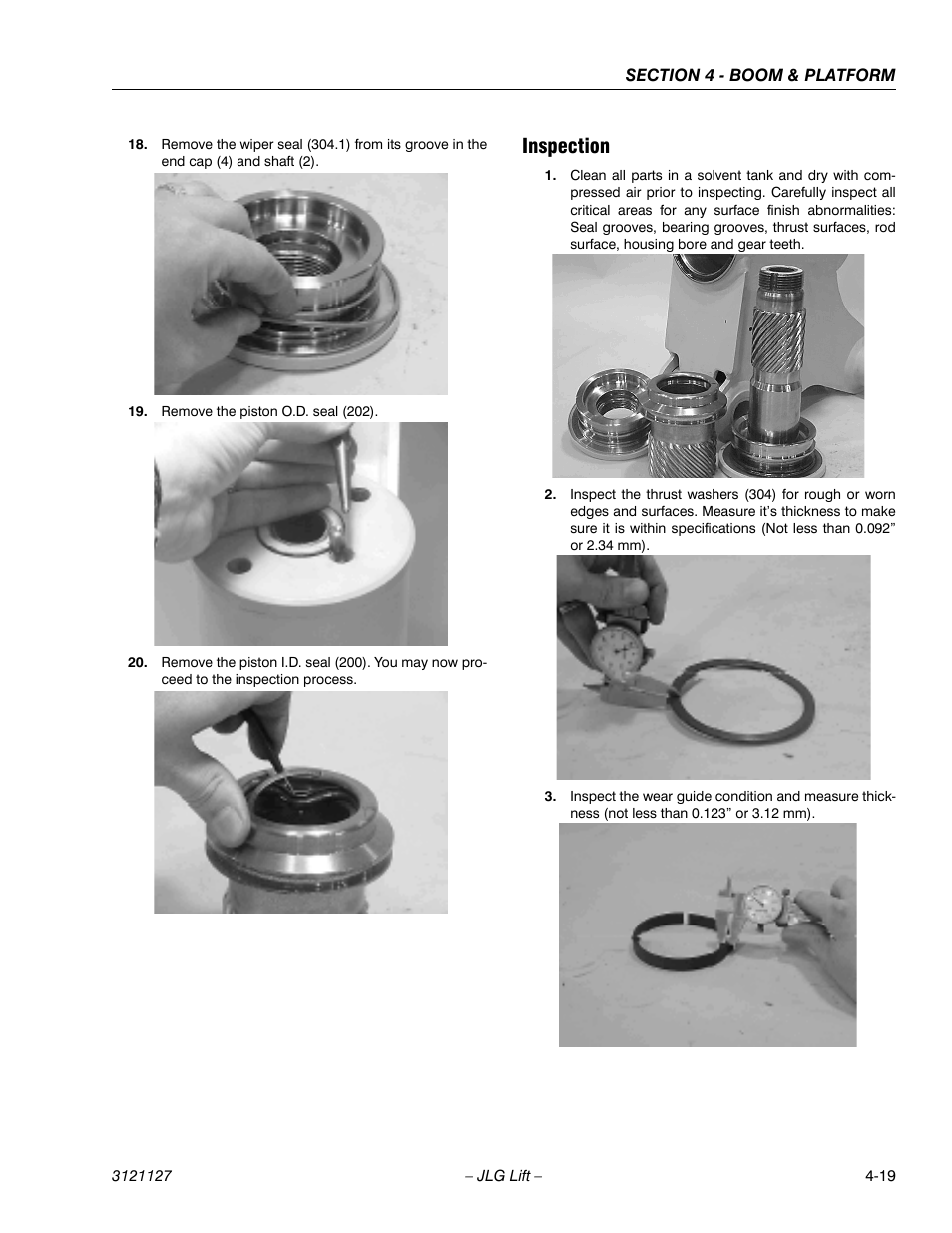 Inspection, Inspection -19 | JLG M450 ANSI Service Manual User Manual | Page 131 / 258