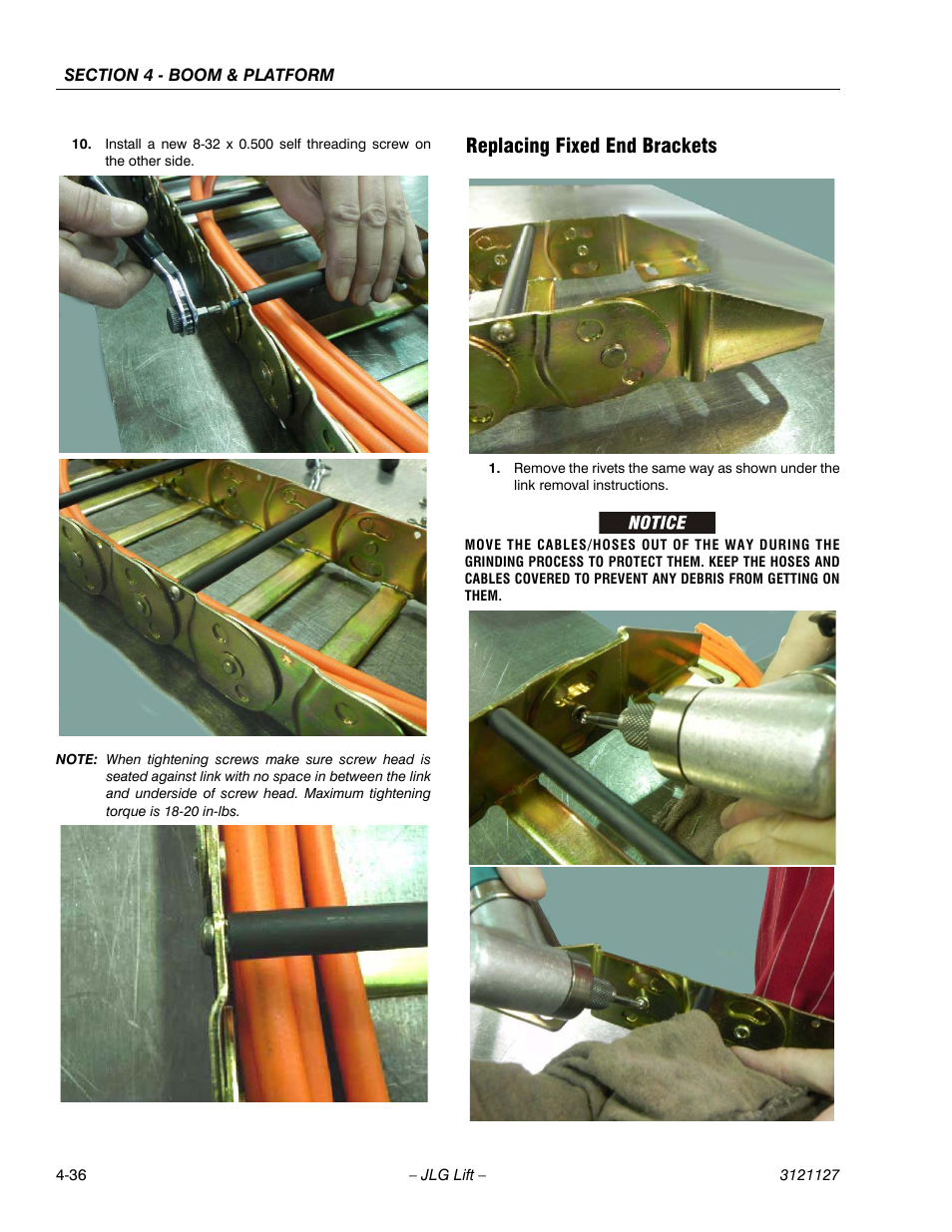 Replacing fixed end brackets, Replacing fixed end brackets -36 | JLG M450 ANSI Service Manual User Manual | Page 148 / 258