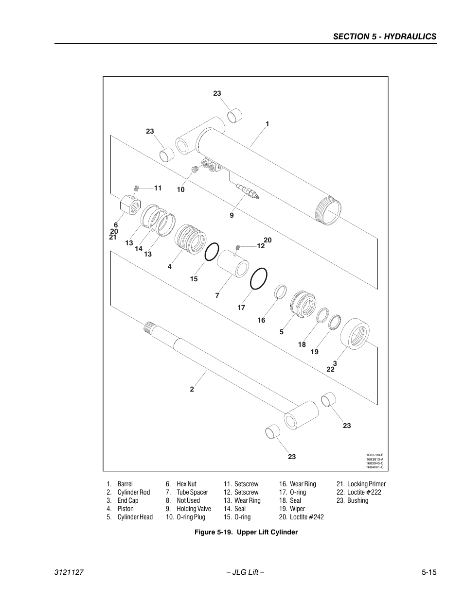 Upper lift cylinder -15 | JLG M450 ANSI Service Manual User Manual | Page 167 / 258