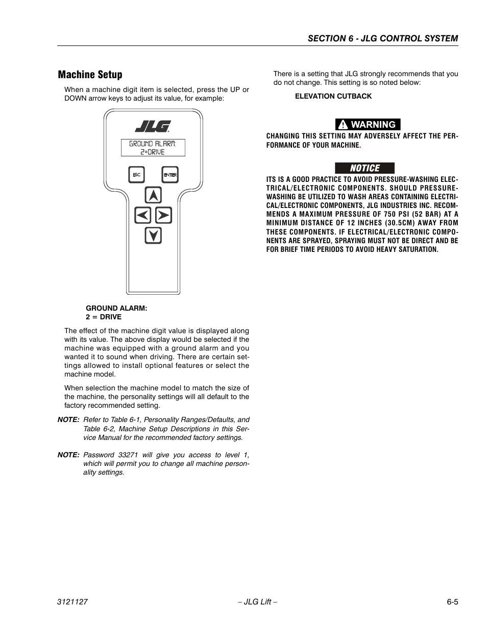 Machine setup, Machine setup -5 | JLG M450 ANSI Service Manual User Manual | Page 183 / 258
