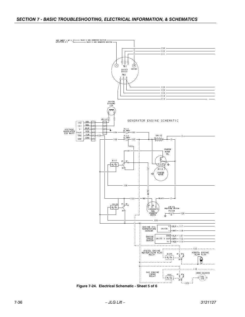 Electrical schematic - sheet 5 of 6 -36 | JLG M450 ANSI Service Manual User Manual | Page 250 / 258