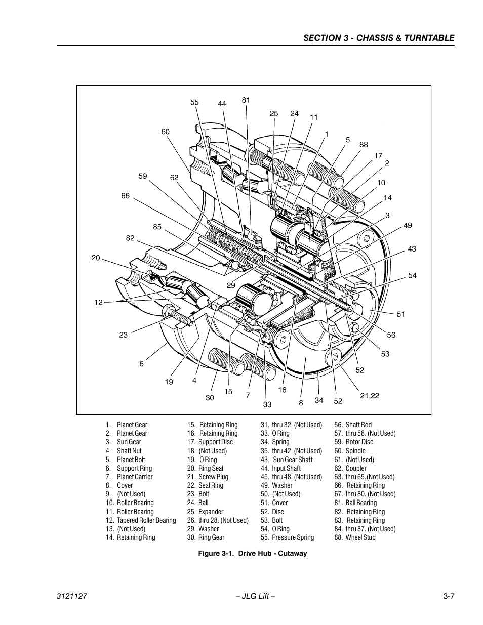 Drive hub - cutaway -7 | JLG M450 ANSI Service Manual User Manual | Page 47 / 258
