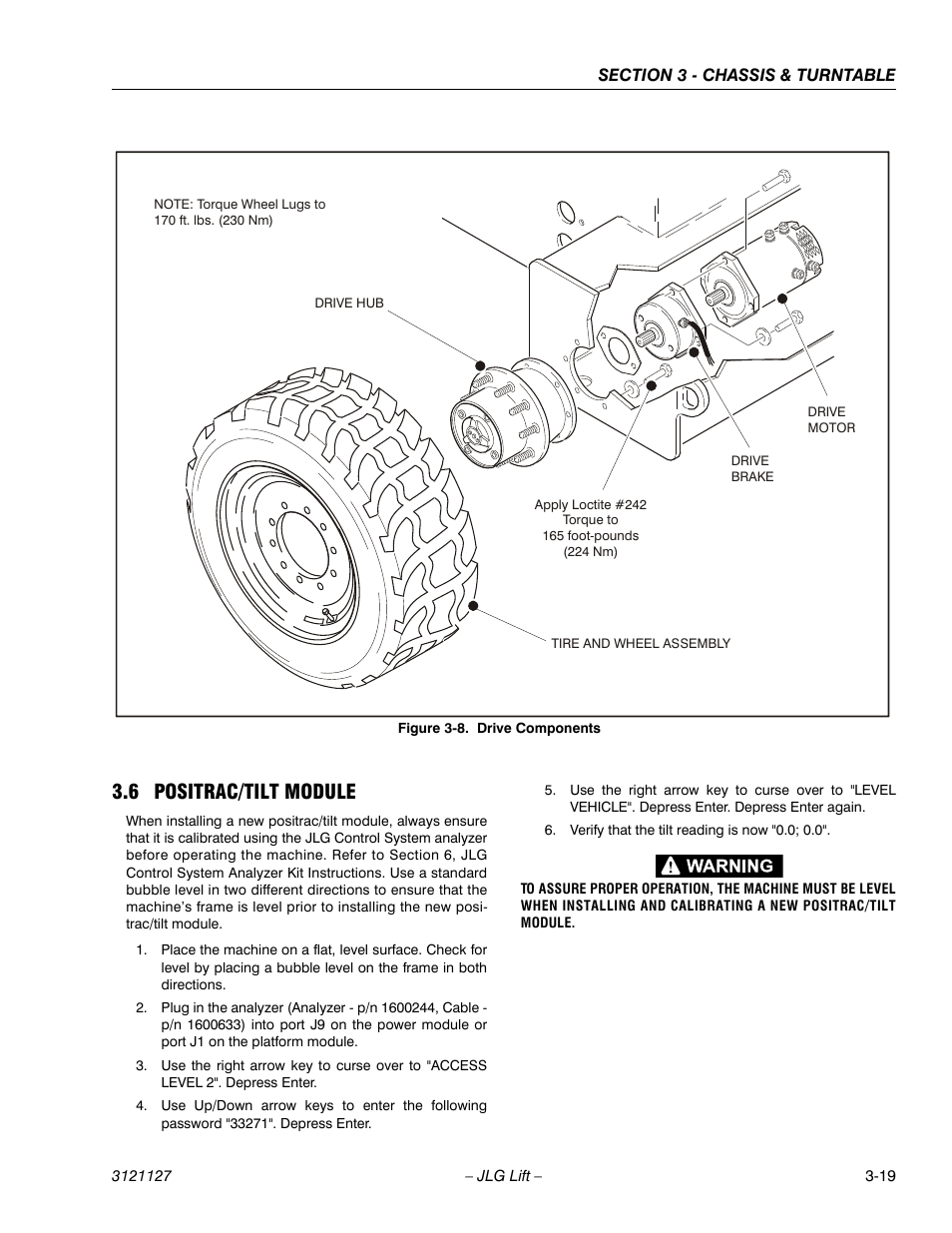 6 positrac/tilt module, Positrac/tilt module -19, Drive components -19 | JLG M450 ANSI Service Manual User Manual | Page 59 / 258
