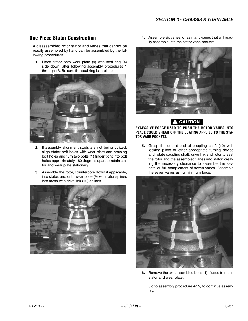 One piece stator construction, One piece stator construction -37 | JLG M450 ANSI Service Manual User Manual | Page 77 / 258