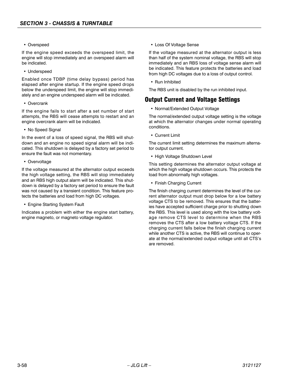 Output current and voltage settings, Output current and voltage settings -58 | JLG M450 ANSI Service Manual User Manual | Page 98 / 258