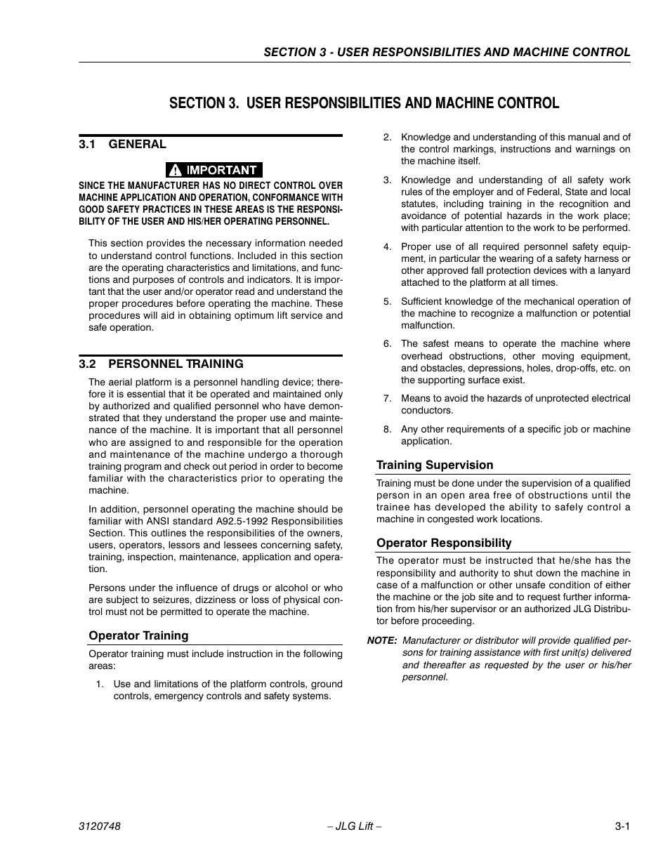 JLG 450AJ ANSI Operator Manual User Manual | Page 31 / 70