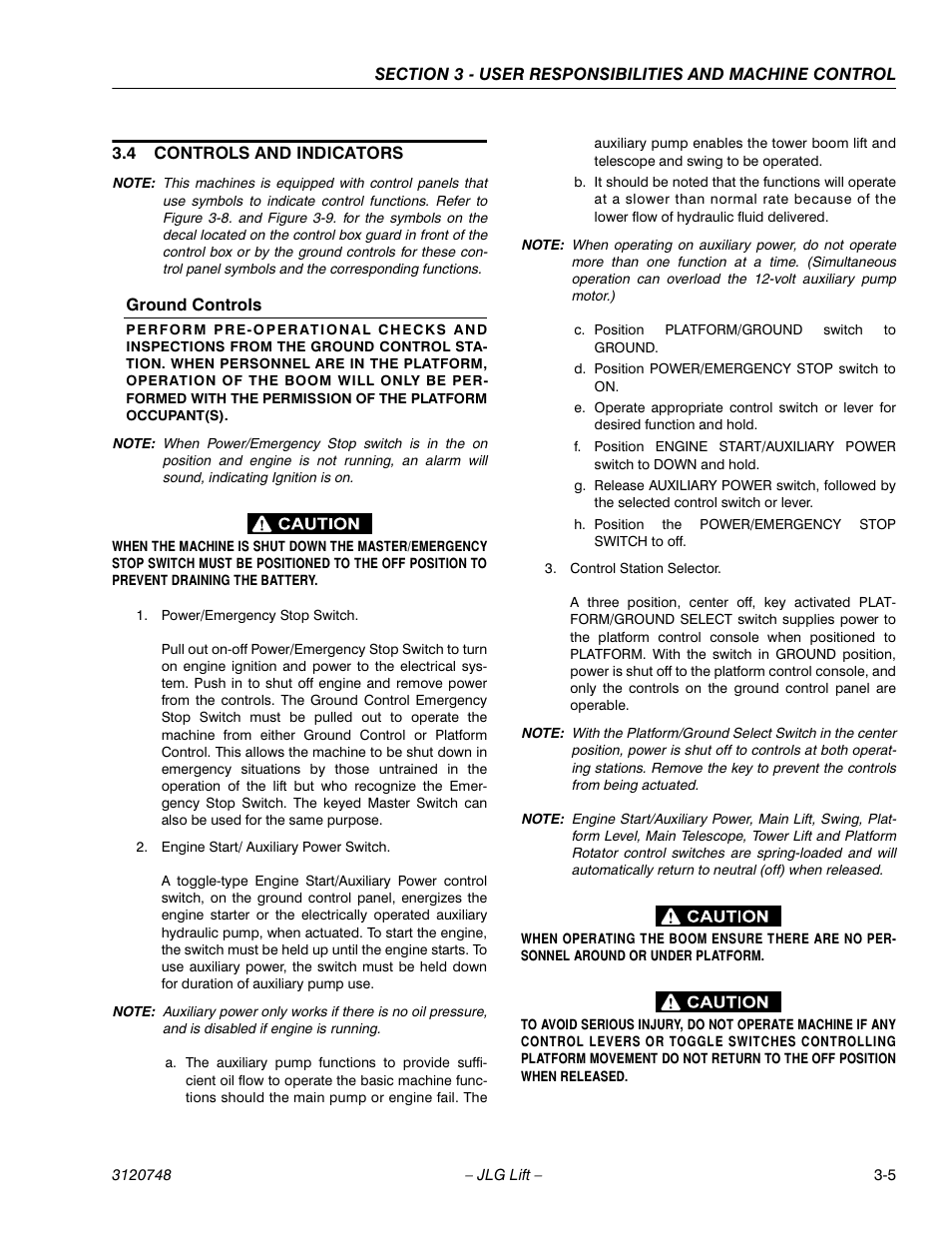 JLG 450AJ ANSI Operator Manual User Manual | Page 35 / 70