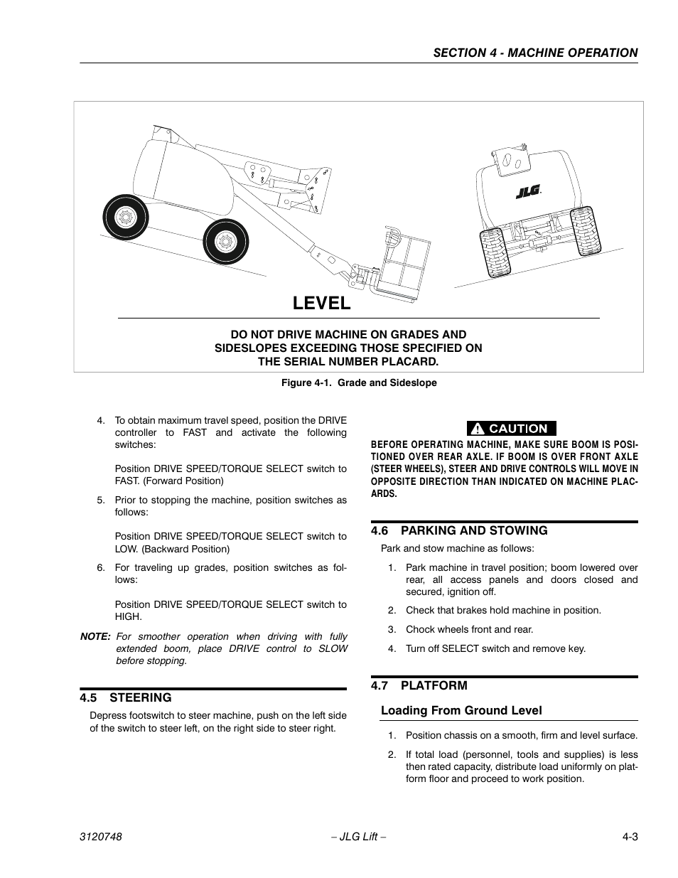 Level | JLG 450AJ ANSI Operator Manual User Manual | Page 51 / 70