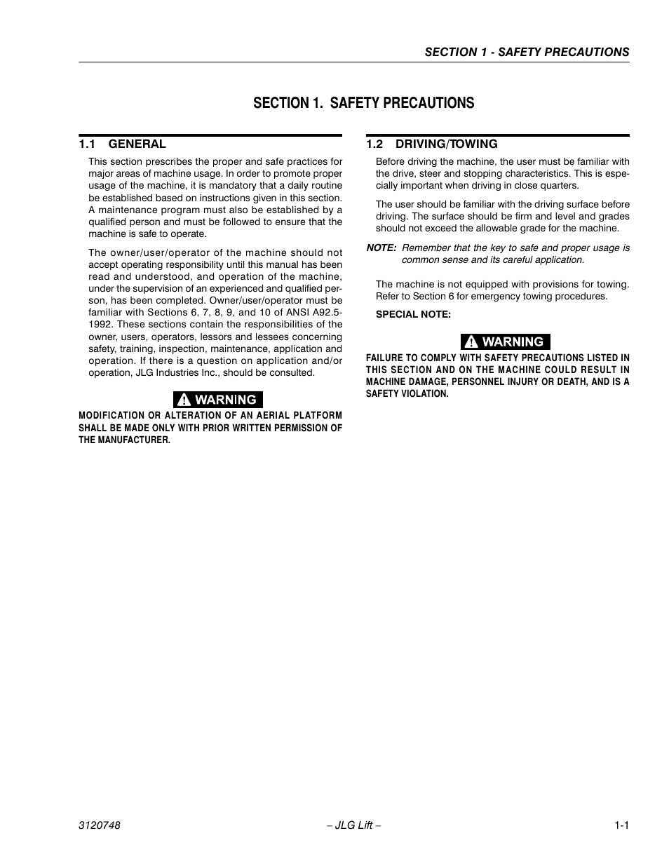 JLG 450AJ ANSI Operator Manual User Manual | Page 9 / 70