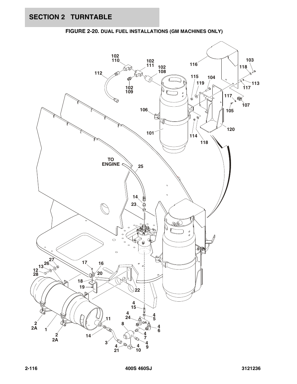 Dual fuel installations (gm machines only) -116 | JLG 460SJ Parts Manual User Manual | Page 178 / 430