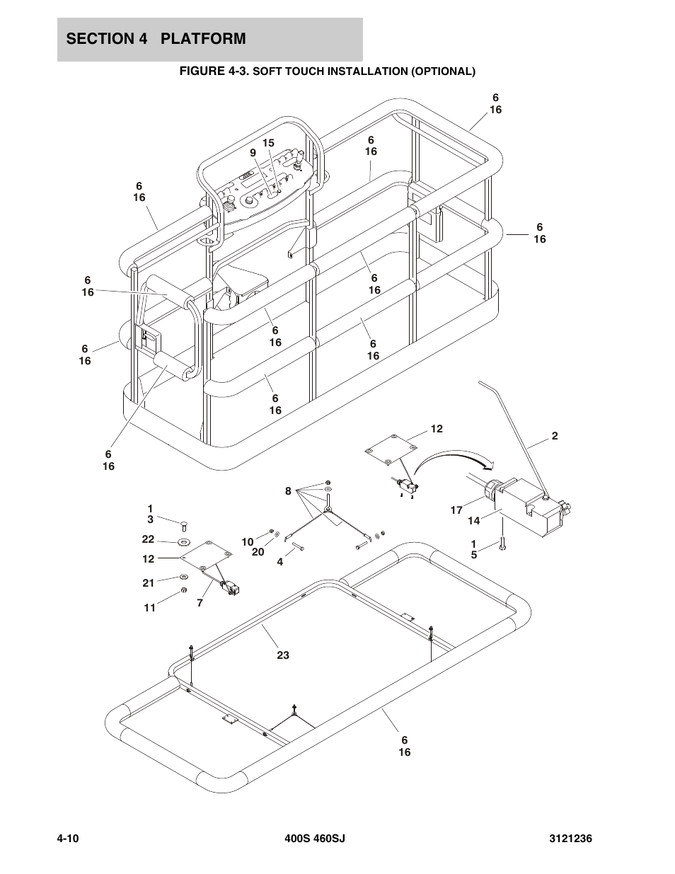 Figure 4-3. soft touch installation (optional) | JLG 460SJ Parts Manual User Manual | Page 242 / 430