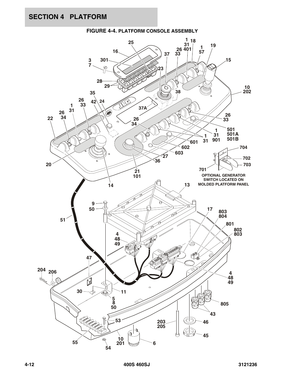 Figure 4-4. platform console assembly | JLG 460SJ Parts Manual User Manual | Page 244 / 430