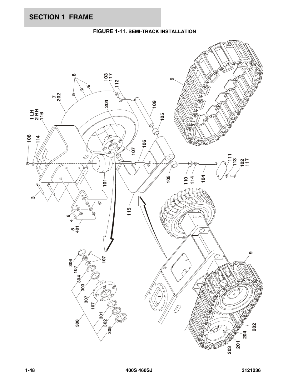 Figure 1-11. semi-track installation | JLG 460SJ Parts Manual User Manual | Page 56 / 430