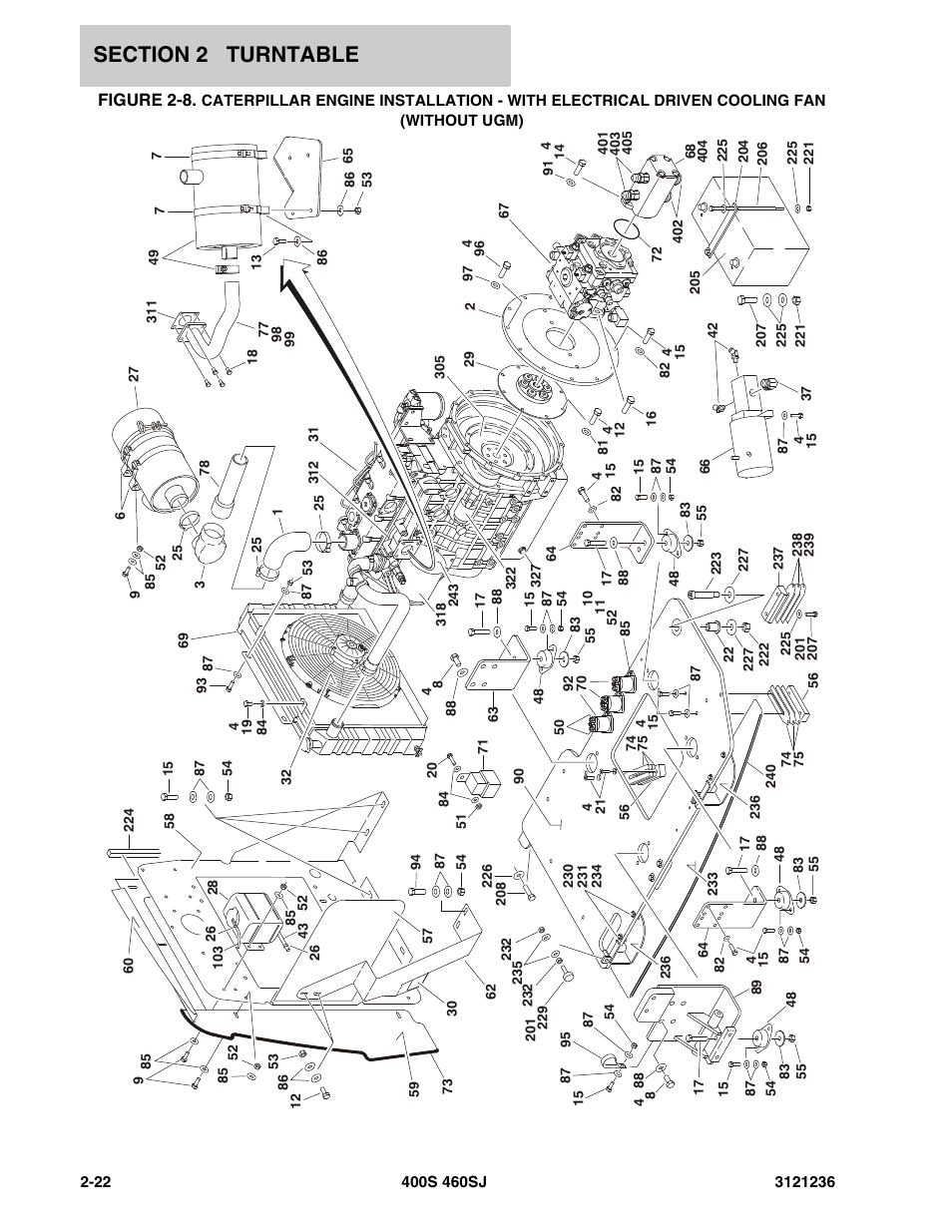 Cooling fan (without ugm) -22, Figure 2-8 | JLG 460SJ Parts Manual User Manual | Page 84 / 430