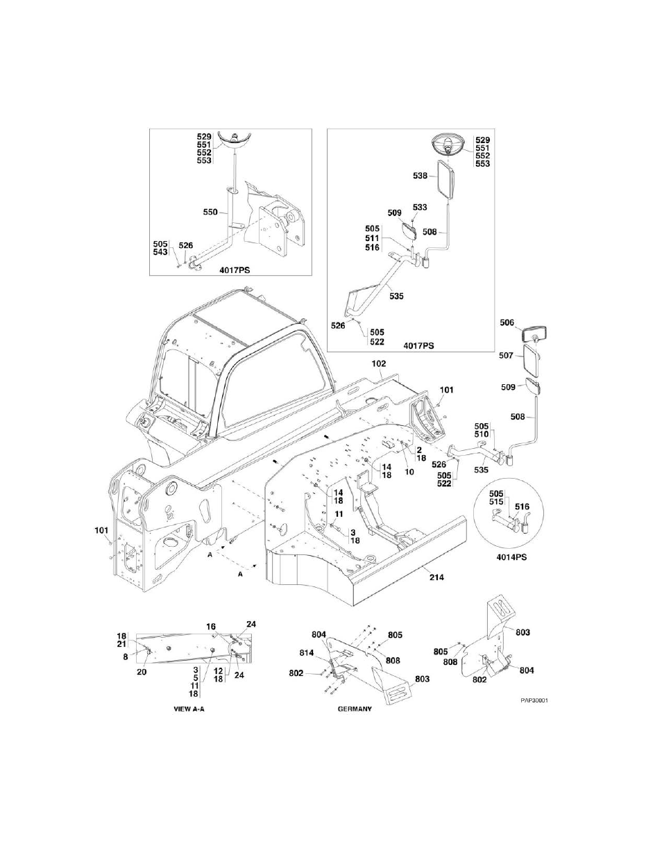 Figure 1-1. frame and attaching parts | JLG 4017PS Parts Manual User Manual | Page 12 / 596