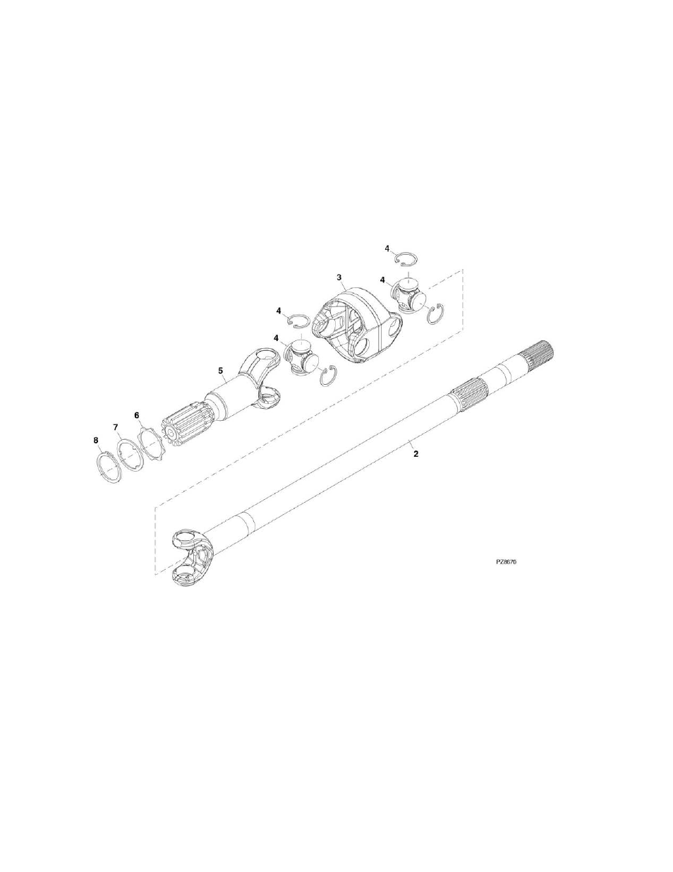 Figure 5-8. front axle - double u-joint | JLG 4017PS Parts Manual User Manual | Page 182 / 596