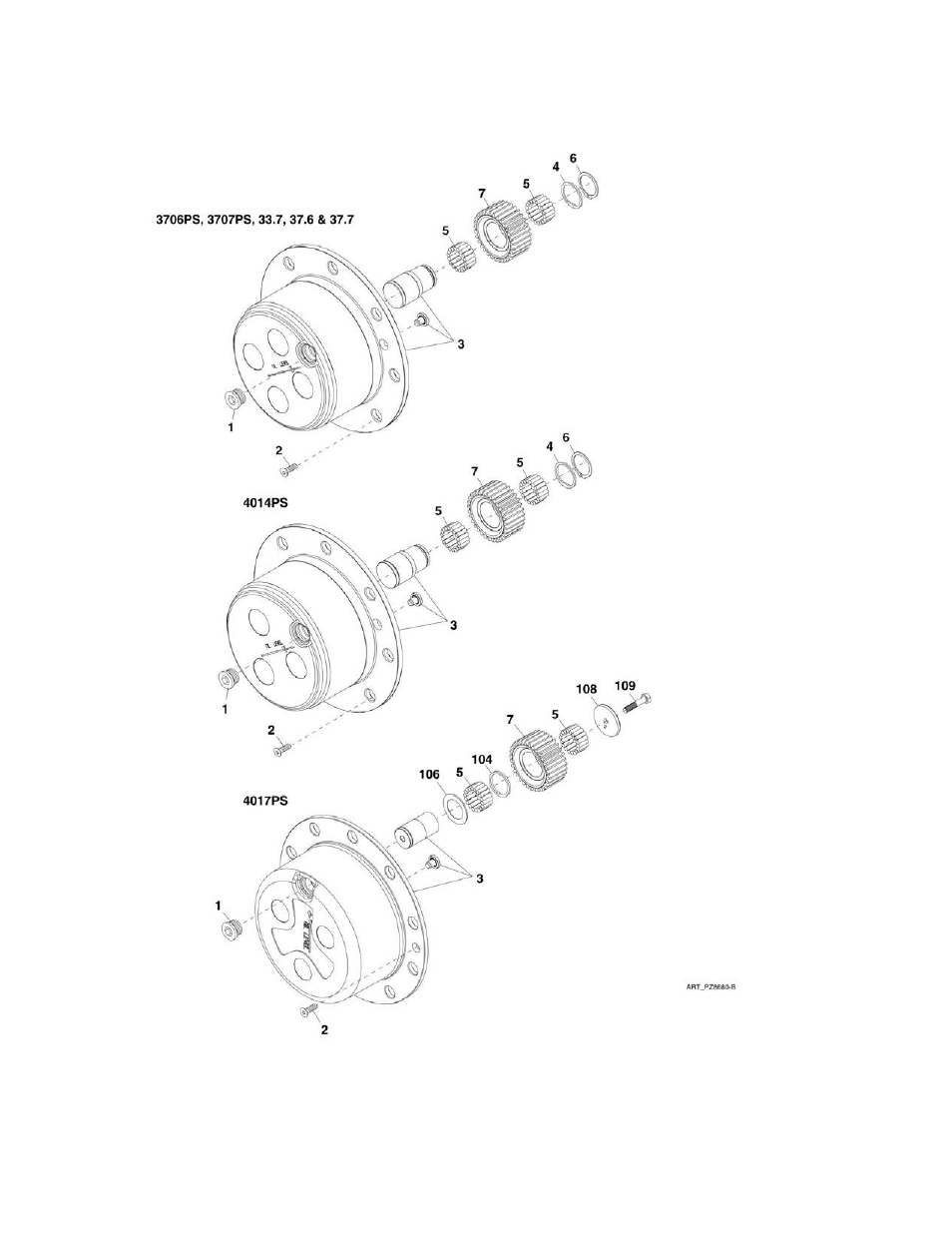 Figure 5-11. front axle - final reduction | JLG 4017PS Parts Manual User Manual | Page 188 / 596