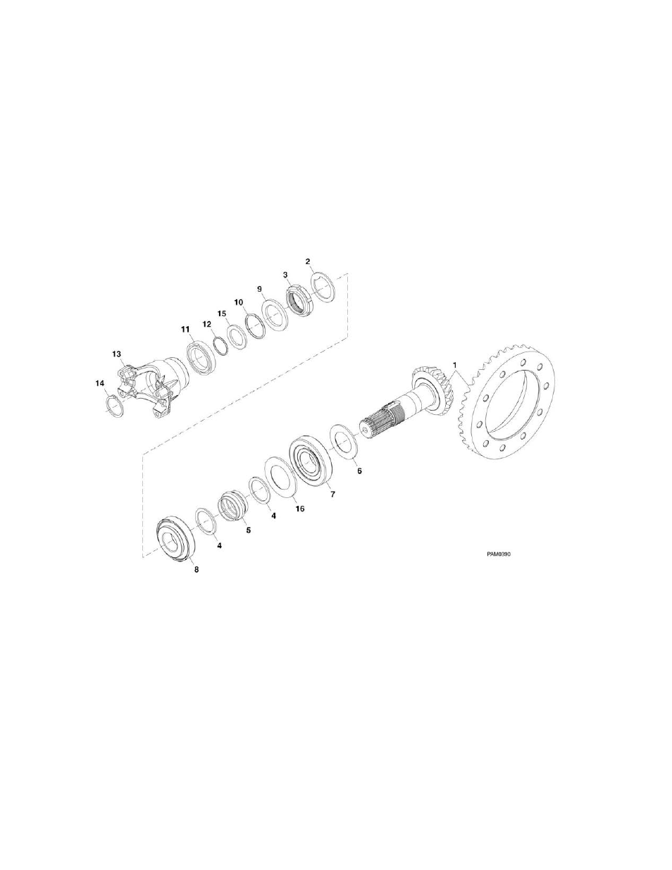 Figure 5-16. rear axle - bevel gear set | JLG 4017PS Parts Manual User Manual | Page 198 / 596