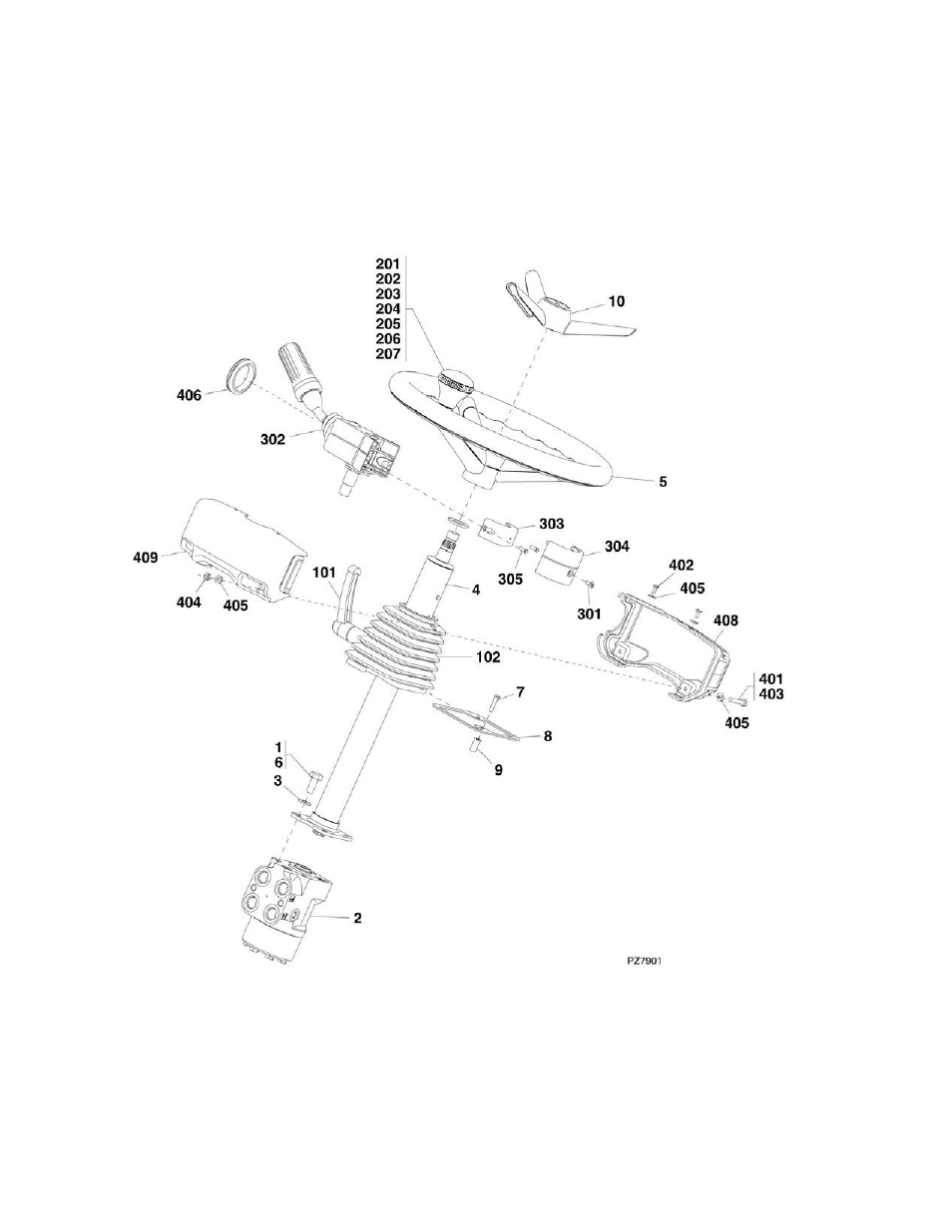 Figure 7-4. steering column | JLG 4017PS Parts Manual User Manual | Page 354 / 596