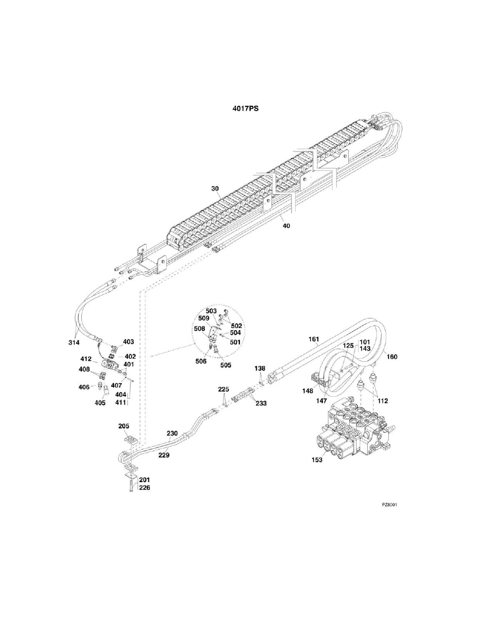 Figure 8-20. auxiliary hydraulic circuit | JLG 4017PS Parts Manual User Manual | Page 410 / 596
