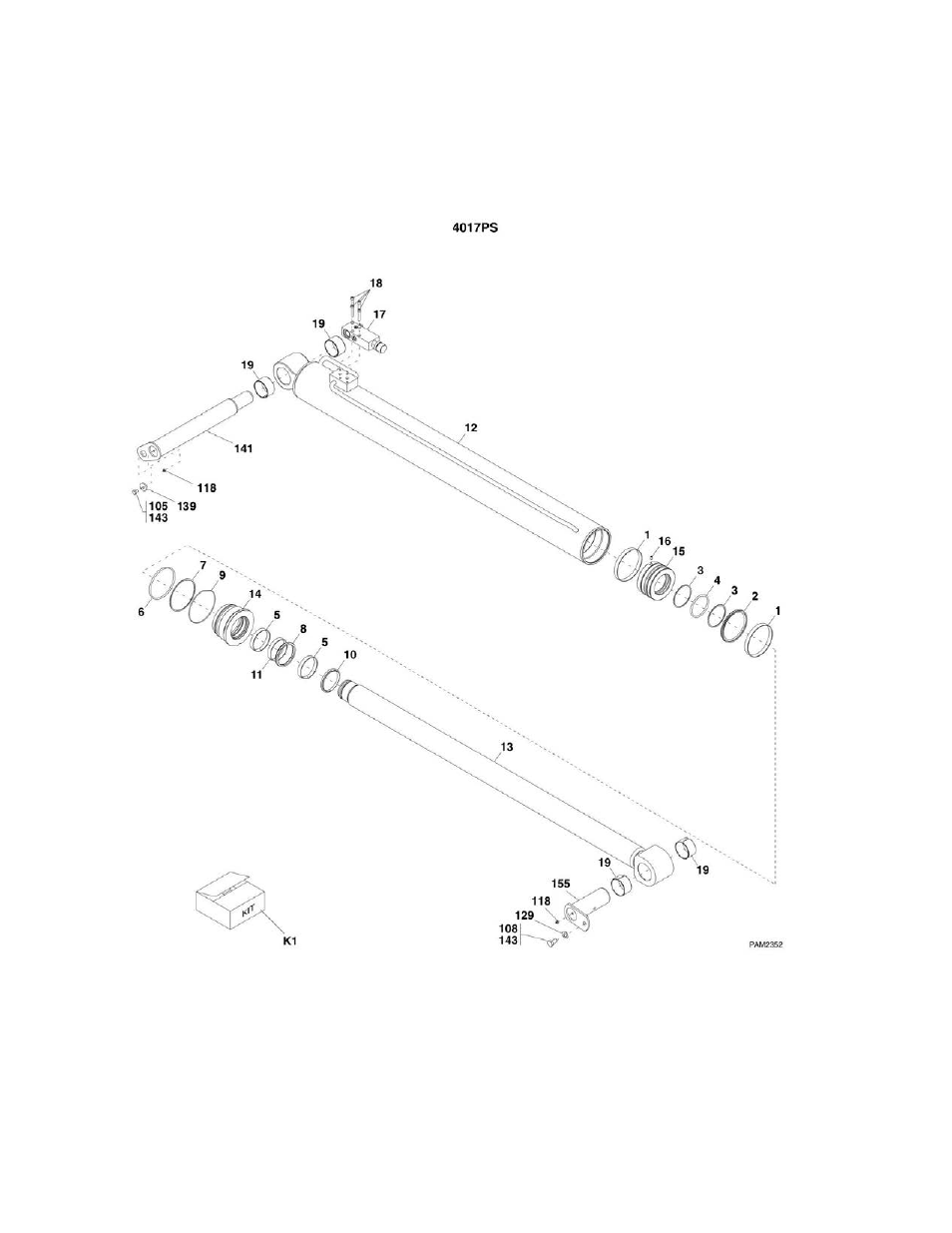 Figure 9-3. lift cylinder and hardware | JLG 4017PS Parts Manual User Manual | Page 428 / 596