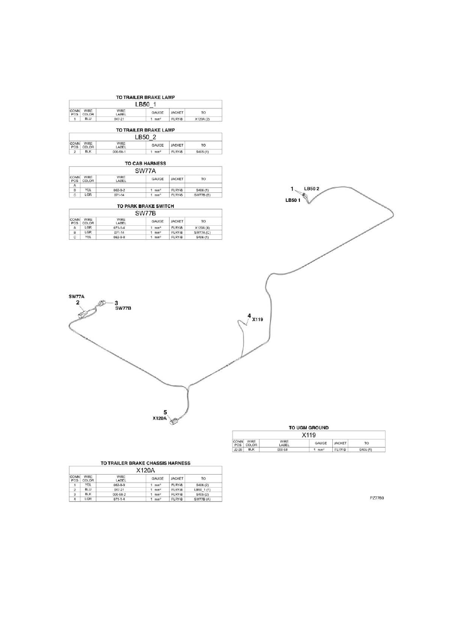 Figure 10-21. trailer brake cab harness, italian | JLG 4017PS Parts Manual User Manual | Page 540 / 596