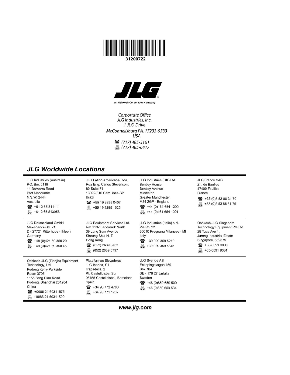 JLG 4017PS Parts Manual User Manual | Page 596 / 596