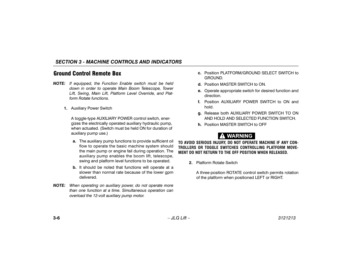 Ground control remote box, Ground control remote box -6 | JLG 150HAX Operator Manual User Manual | Page 42 / 110