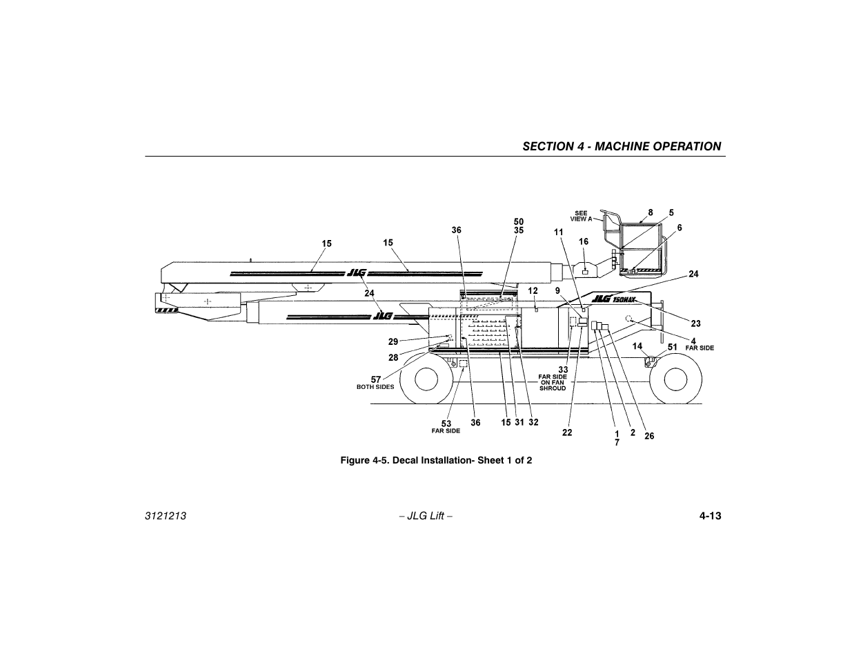 Decal installation- sheet 1 of 2 -13 | JLG 150HAX Operator Manual User Manual | Page 65 / 110